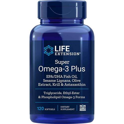 Suplementy diety Life Extension Super OMEGA3 Plus Epa Dha With Sesame Lignans Olive Extract Krill Astaxanthin