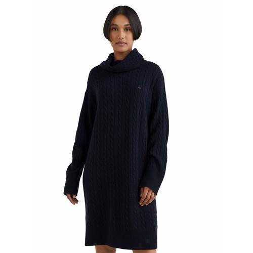 Suknia Tommy Hilfiger Softwool Cable Rollnk Dress