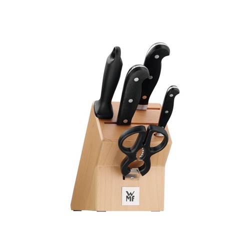 Noże kuchenne WMF Spitzenklasse Plus Zestaw 3 Noży W Bloku Z Nożyczkami I Ostrzałką