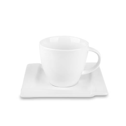Zastawa stołowa Ambition Kubiko 220 ML 6 Szt Filiżanki DO Kawy I Herbaty Porcelanowe ZE Spodkami